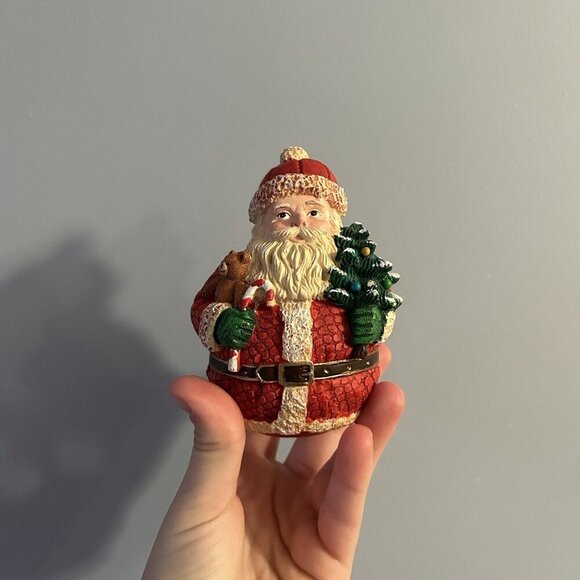 Legend Of St Nicholas Sculptstone Santa With Tree Figurine Statue Russ Berrie - Picture 1 of 8